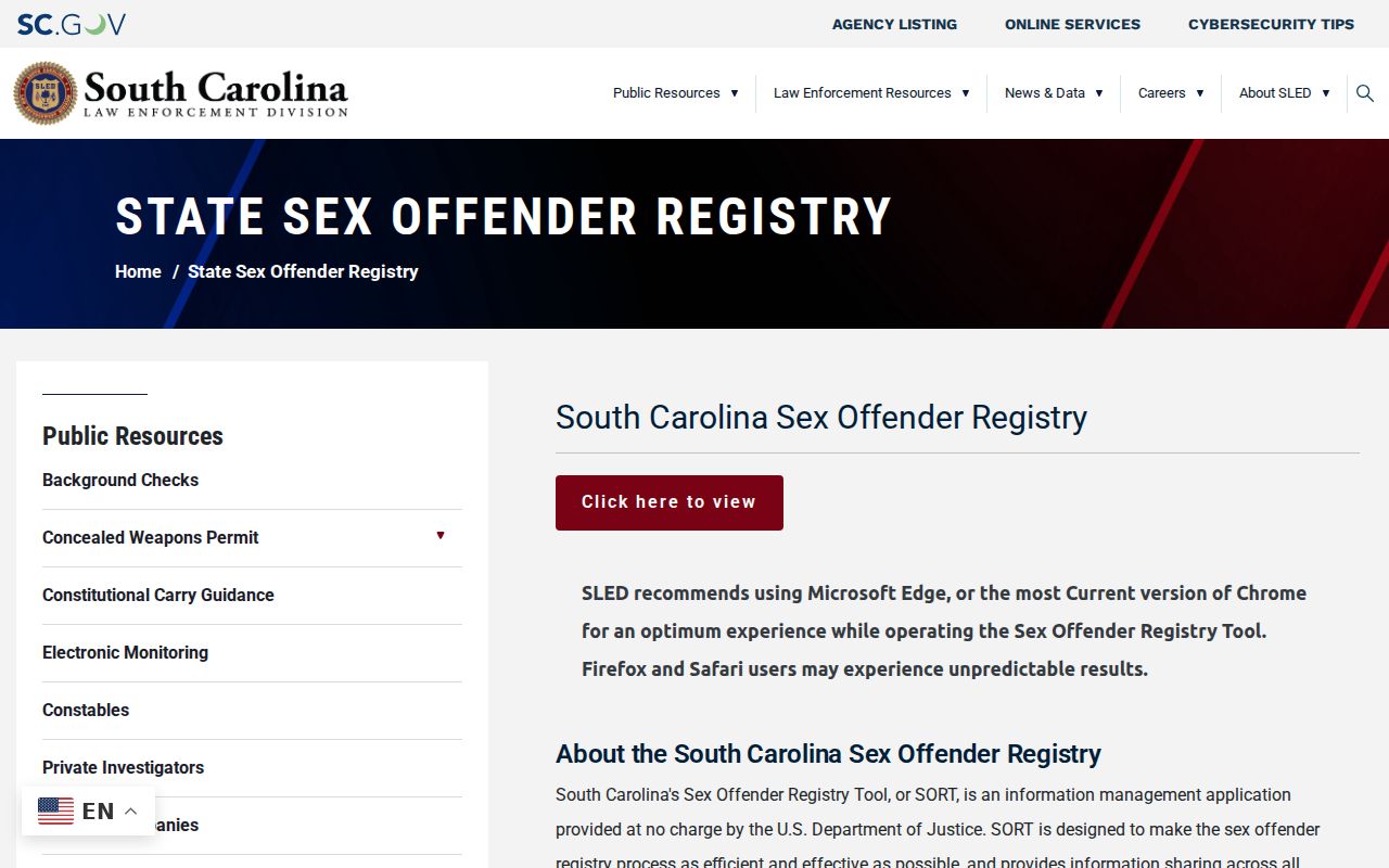 Spartanburg residents directory SLED registry source