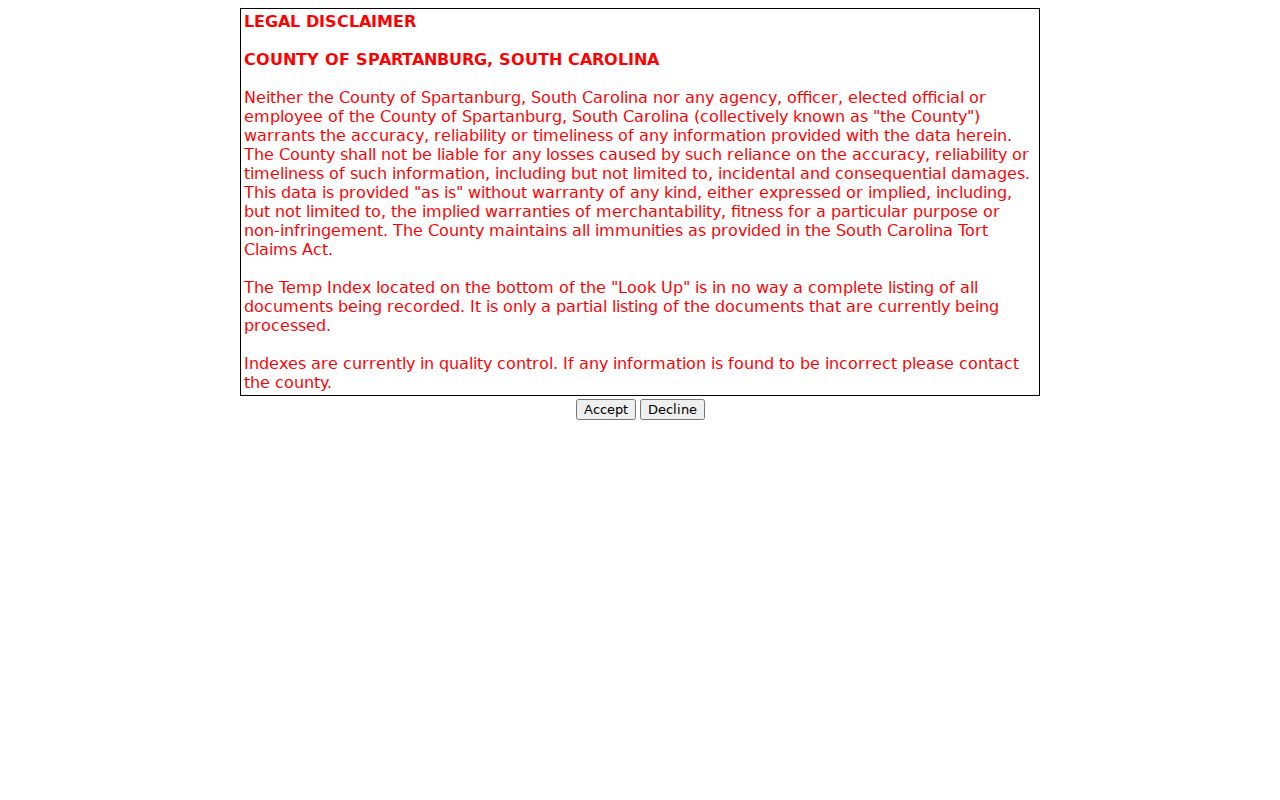 Spartanburg residents directory Register of Deeds document search