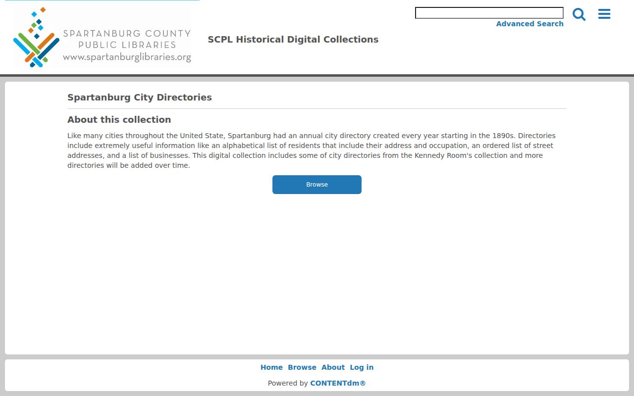 Spartanburg previous residents digitized city-directory collection