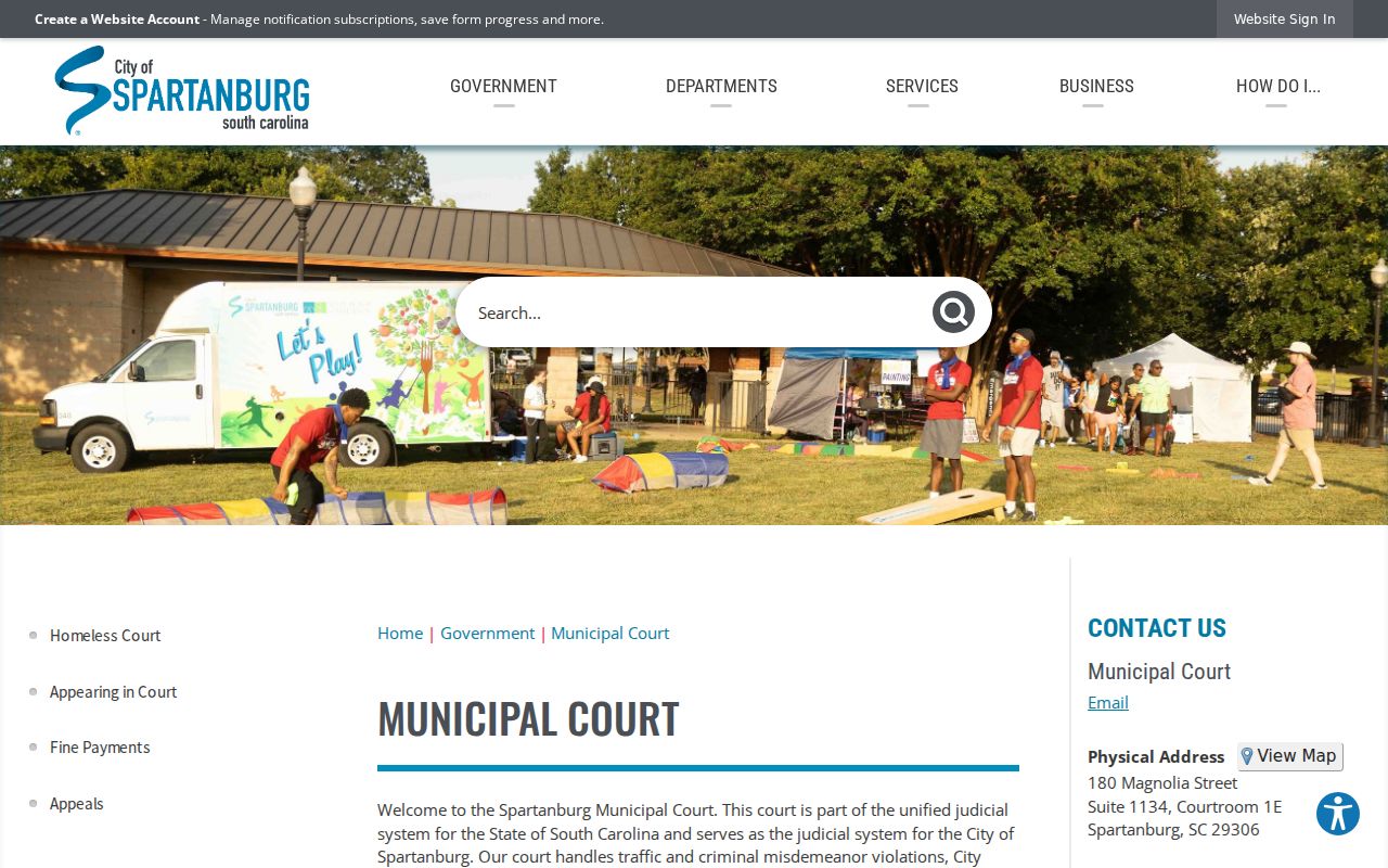 Spartanburg neighbors image of the City Municipal Court records source